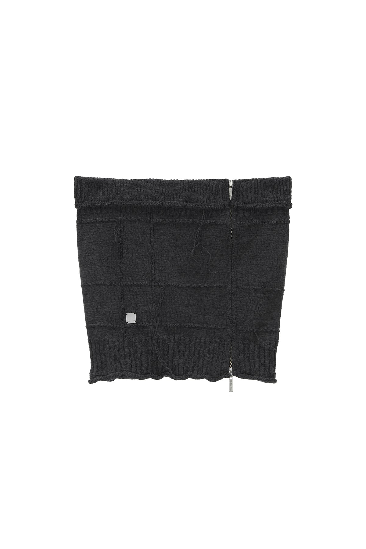 Matin Kim - Natural Damage Zip Up Tube Top (Charcoal) product image 1 | TRAB K-Fashion Australia