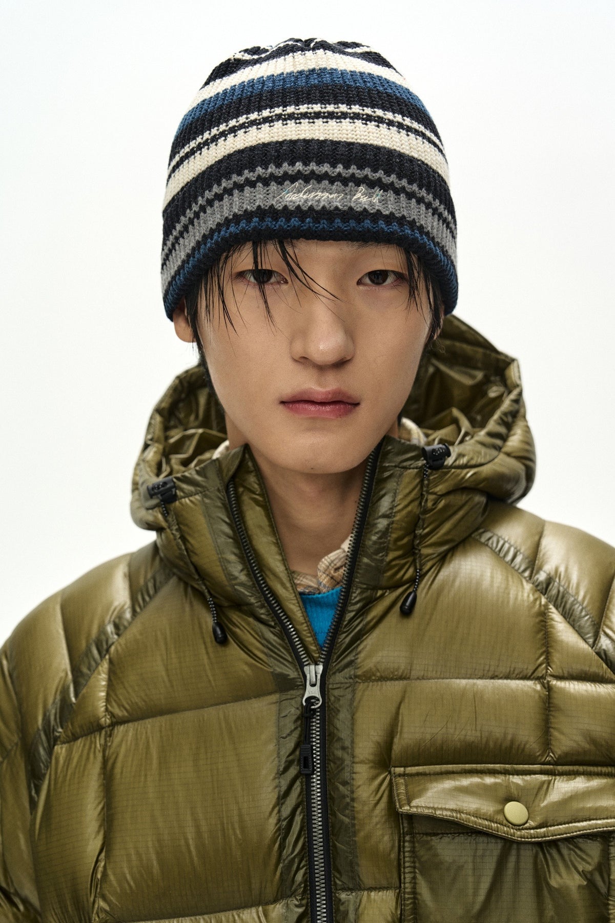 Andersson Bell - Unisex Multi Stripe Beanie (Black/Ecru) product image 1 | TRAB K-Fashion Australia