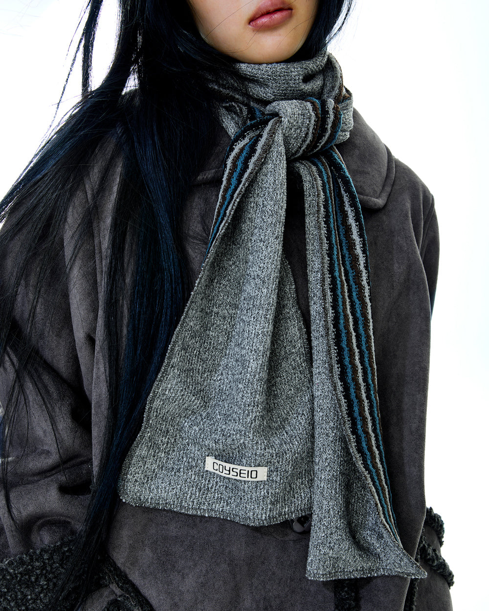 Coyseio - Round Collar Suede Jacket (Charcoal) product image 6 | TRAB K-Fashion Australia