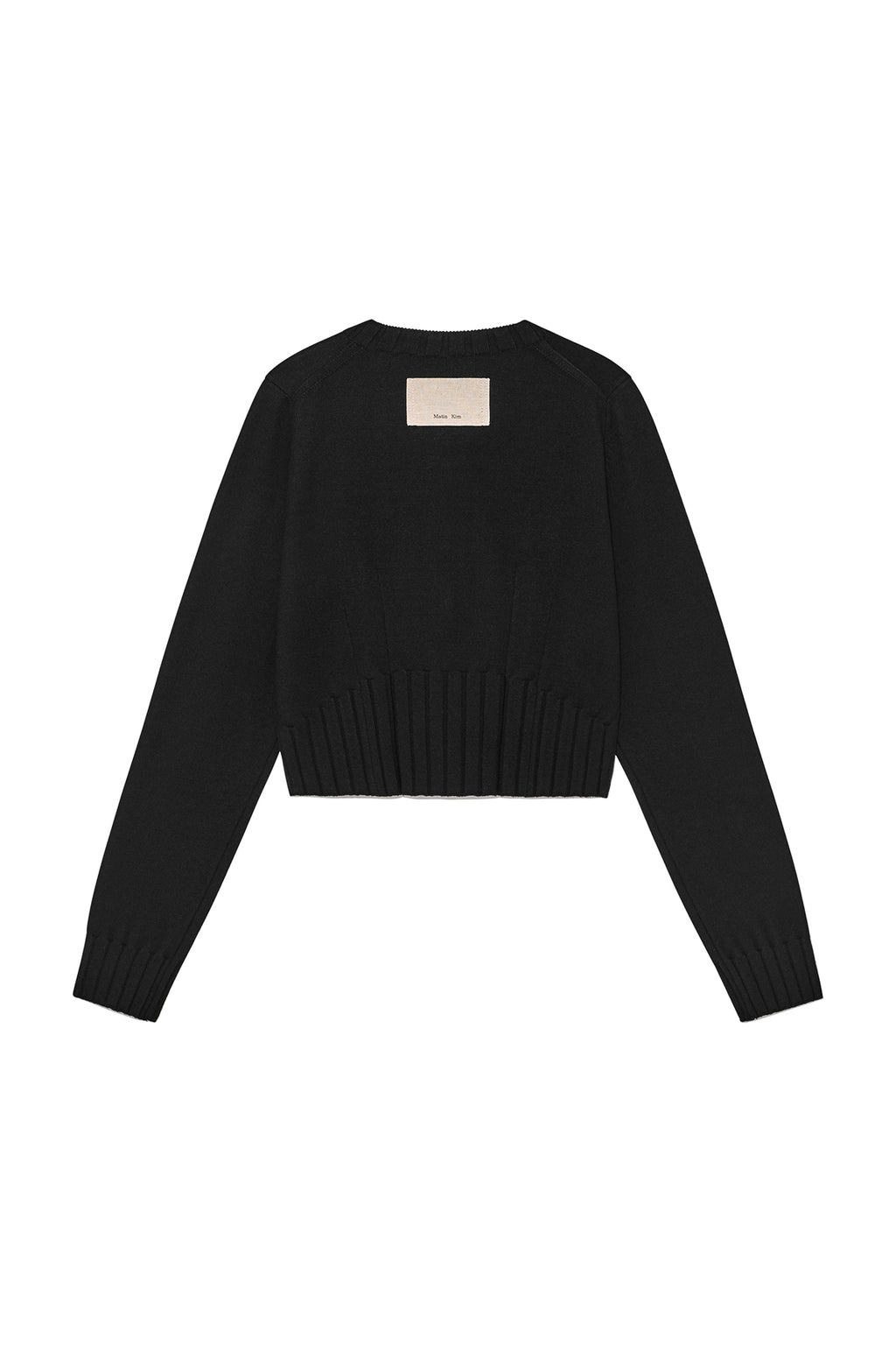 Matin Kim - Round Neck Zip Up Crop Cardigan (Black) product image 2 | TRAB K-Fashion Australia