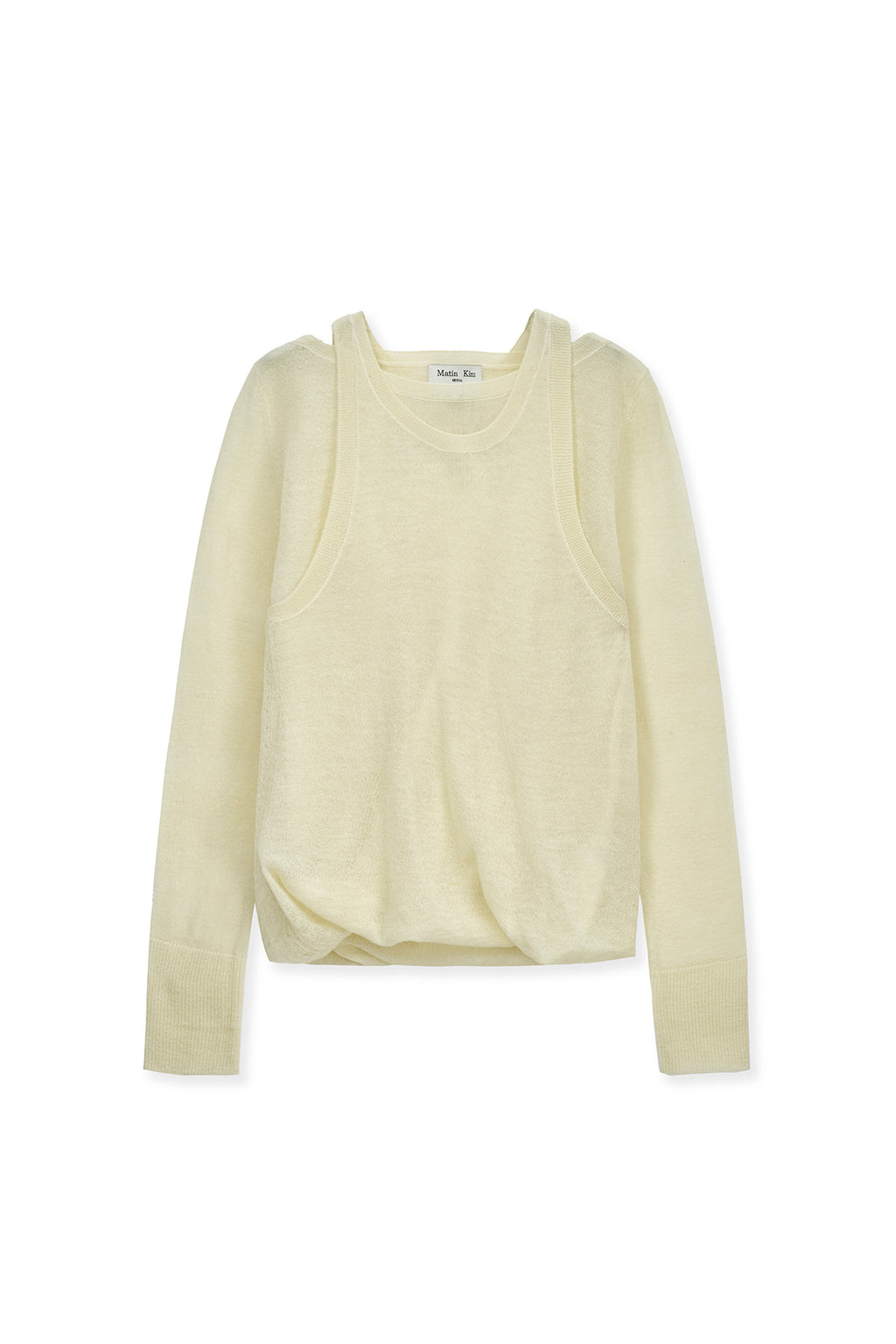 Matin Kim - Mohair Layered Knit Pullover (Light Yellow) product image 1 | TRAB K-Fashion Australia