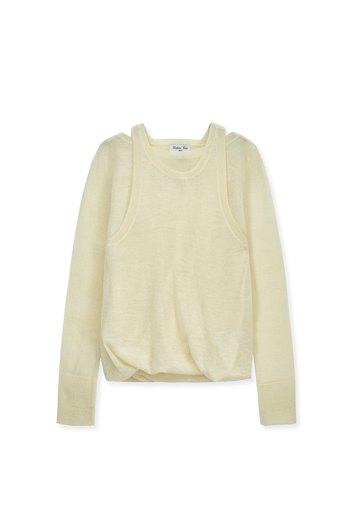 Matin Kim - Mohair Layered Knit Pullover (Light Yellow) product image 1 | TRAB K-Fashion Australia