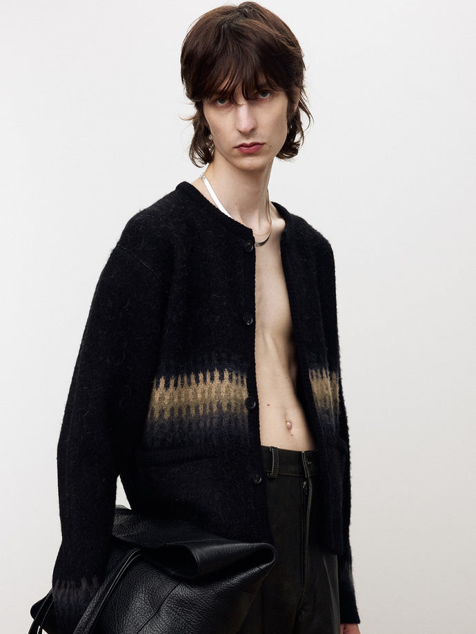 Tonywack - Alpaca Jacquard Knitted Blouson (Pale Black) product image 7 | TRAB K-Fashion Australia