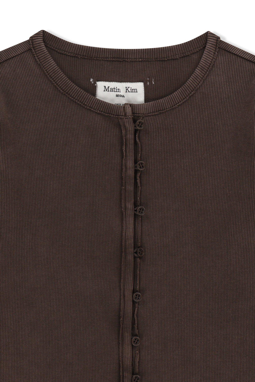 Matin Kim - Washed Rib Button Detail Top (Brown) product image 3 | TRAB K-Fashion Australia