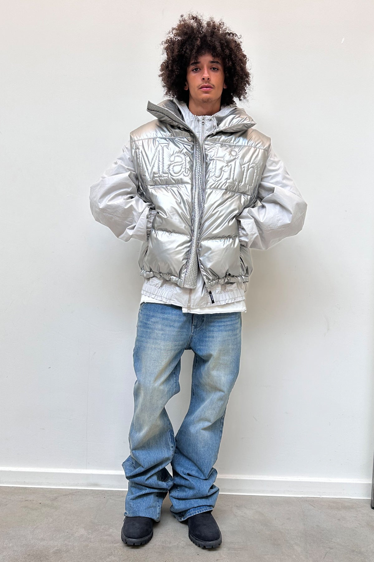 Matin Kim - Big Logo Point Down Vest (Silver) product image 5 | TRAB K-Fashion Australia