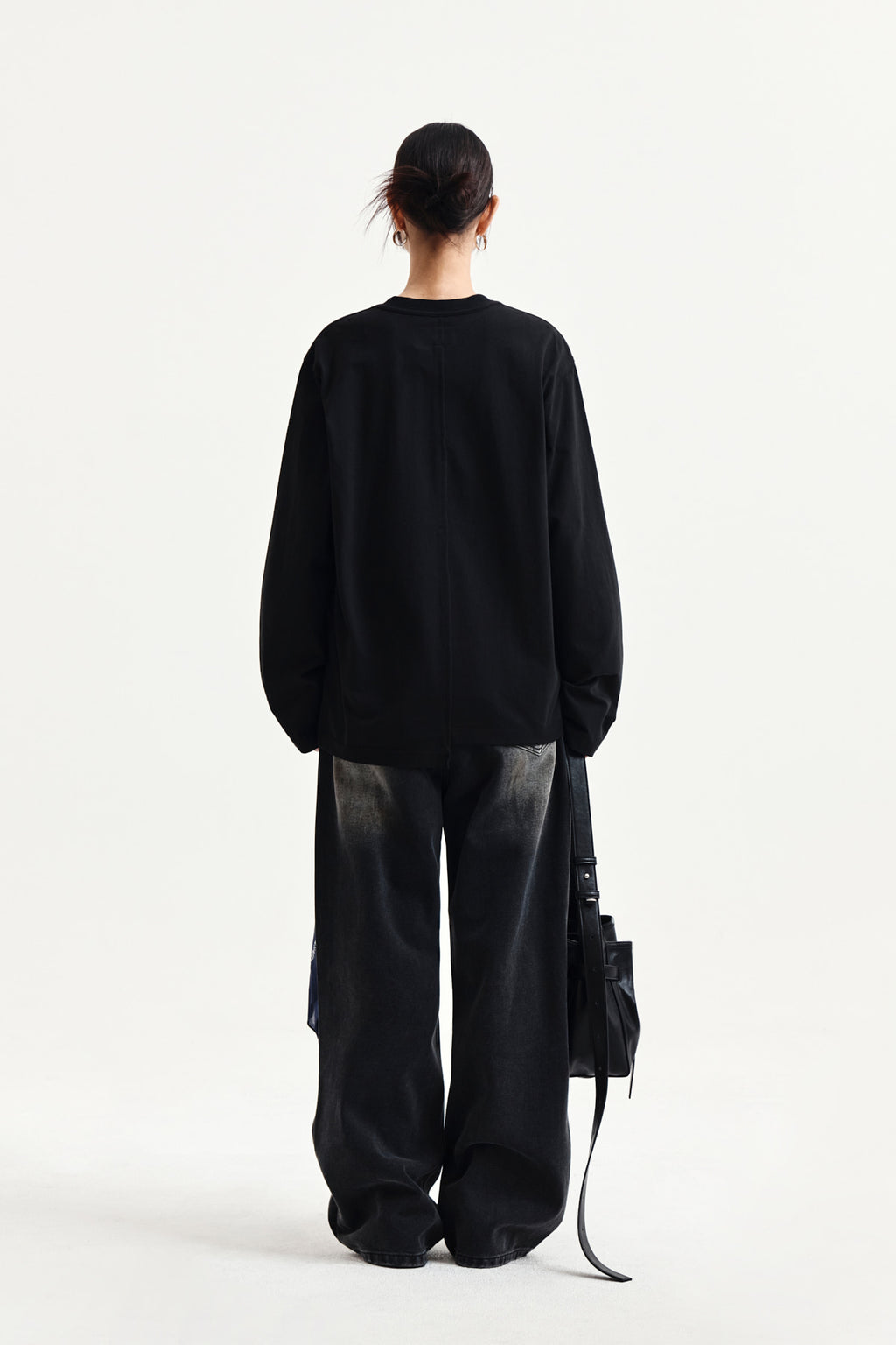Matin Kim - Asymmetric Logo Top (Black) product image 7 | TRAB K-Fashion Australia