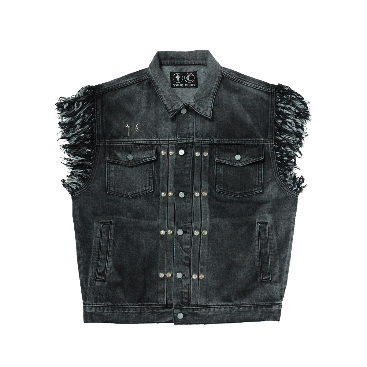 Thug Club - TC Angels Denim Vest (Black) product image 1 | TRAB K-Fashion Australia