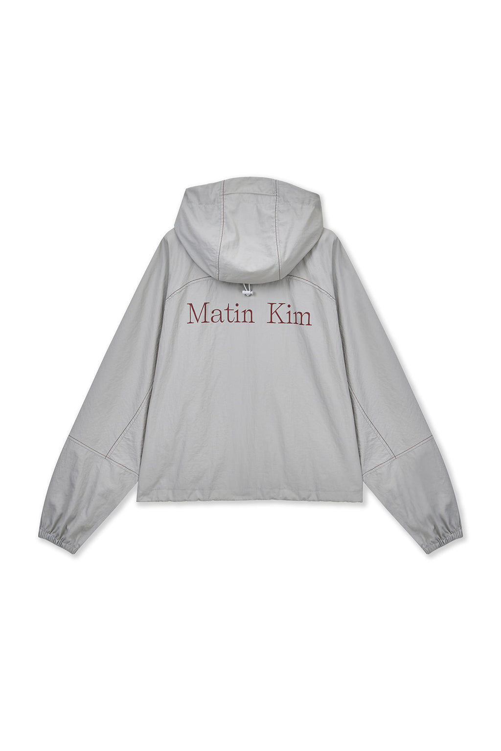 Matin Kim - Cropped Back Logo Hoody Wind Breaker (Light Beige) product image 2 | TRAB K-Fashion Australia