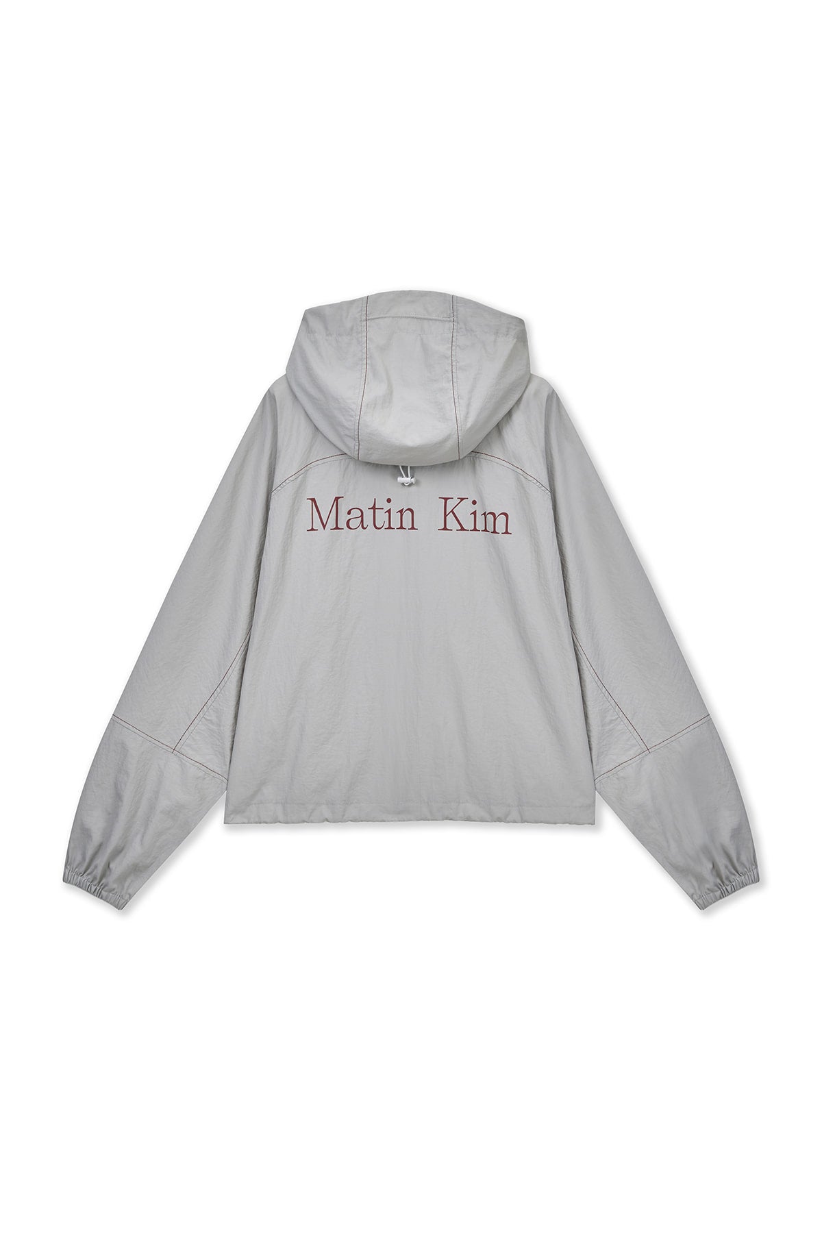 Matin Kim - Cropped Back Logo Hoody Wind Breaker (Light Beige) product image 2 | TRAB K-Fashion Australia
