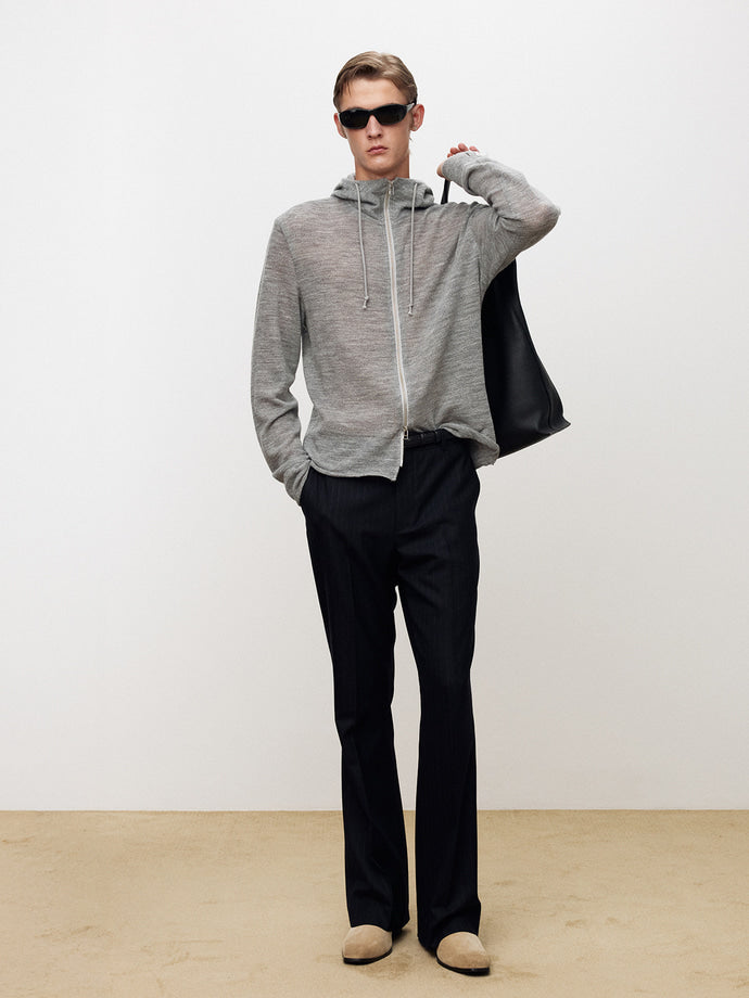 Tonywack - Light Wool Hooded Zip Jacket (Melange Grey) product image 4 | TRAB K-Fashion Australia