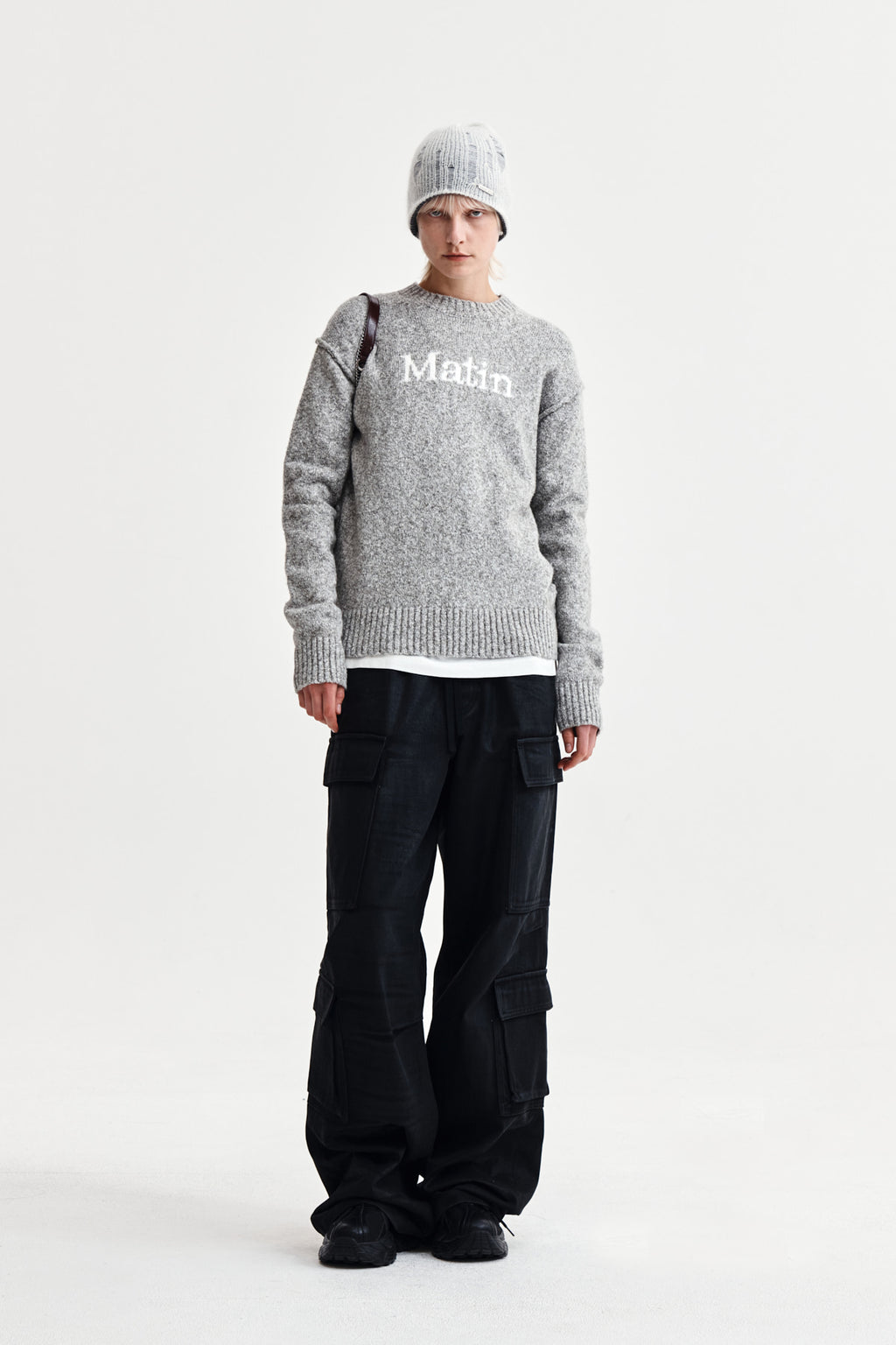 Matin Kim - Matin Mixed Yarn Knit Pullover (Grey) product image 9 | TRAB K-Fashion Australia
