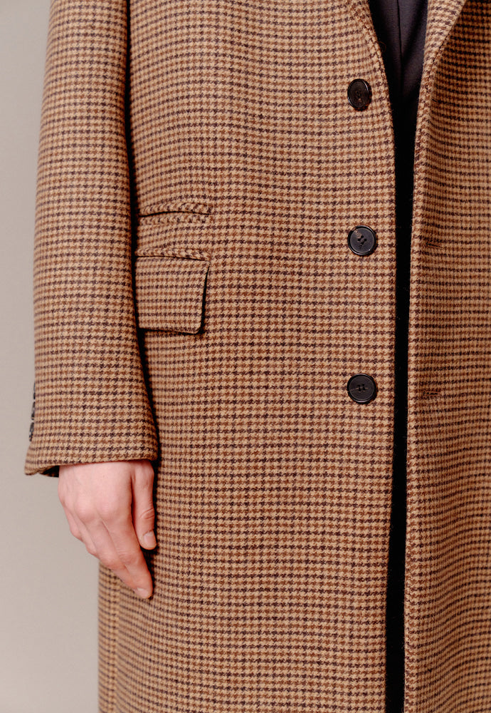 Tonywack - Single Breasted Tailored Coat (Brown/Beige/Black Houndtooth) product image 6 | TRAB K-Fashion Australia