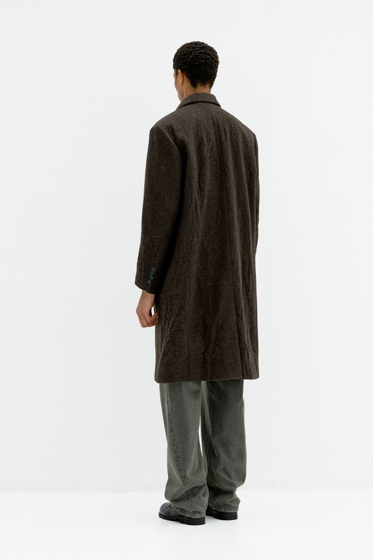 Coor - Crease Washed Wool Single Coat (Dark Brown) product image 4 | TRAB K-Fashion Australia
