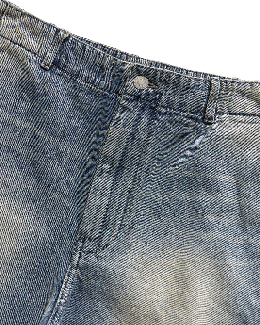 Eastlogue - Cinch Back Curved Shorts (Light Indigo) product image 8 | TRAB K-Fashion Australia