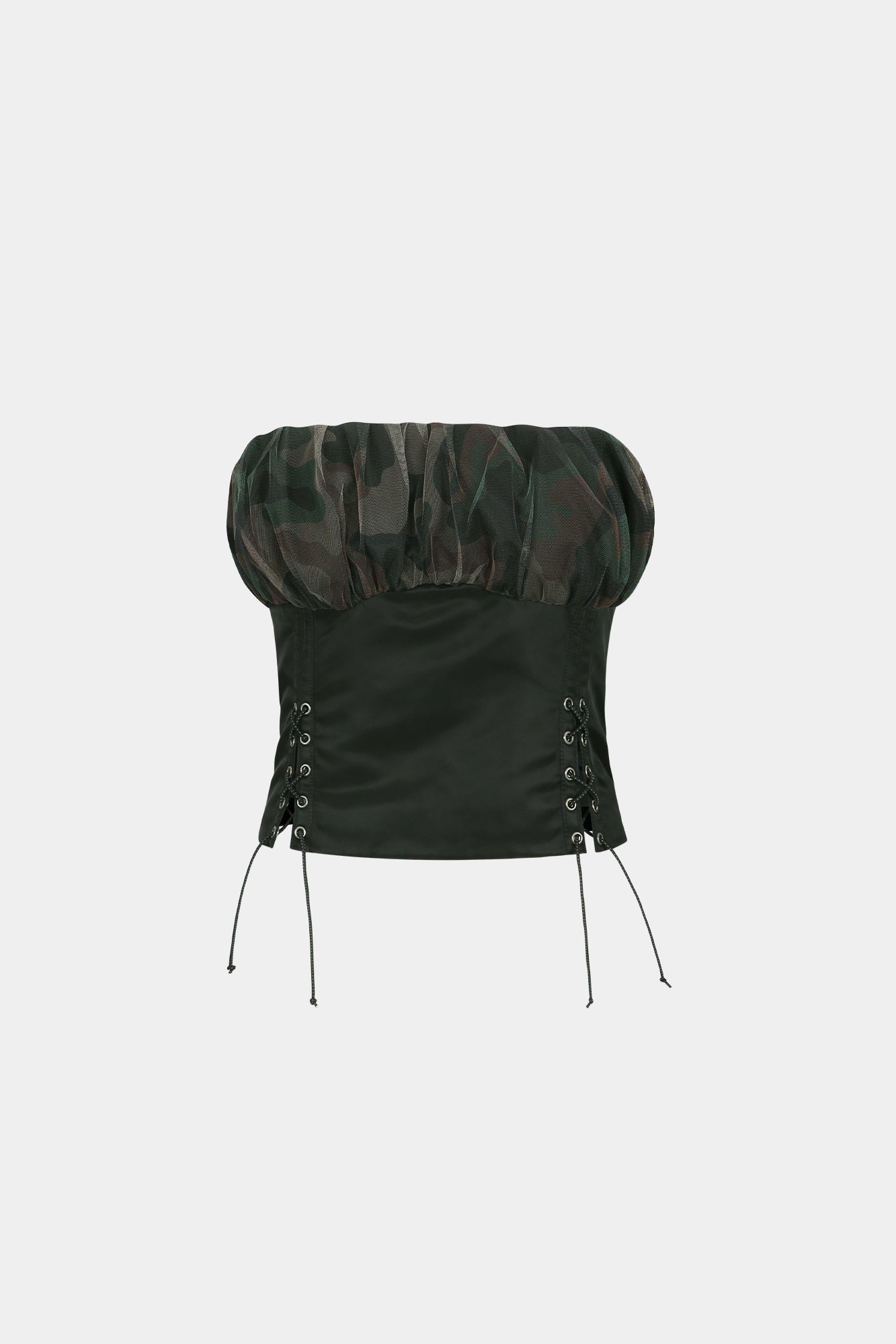 Andersson Bell - Isla Shirred Crop Bustier (Black) product image 6 | TRAB K-Fashion Australia