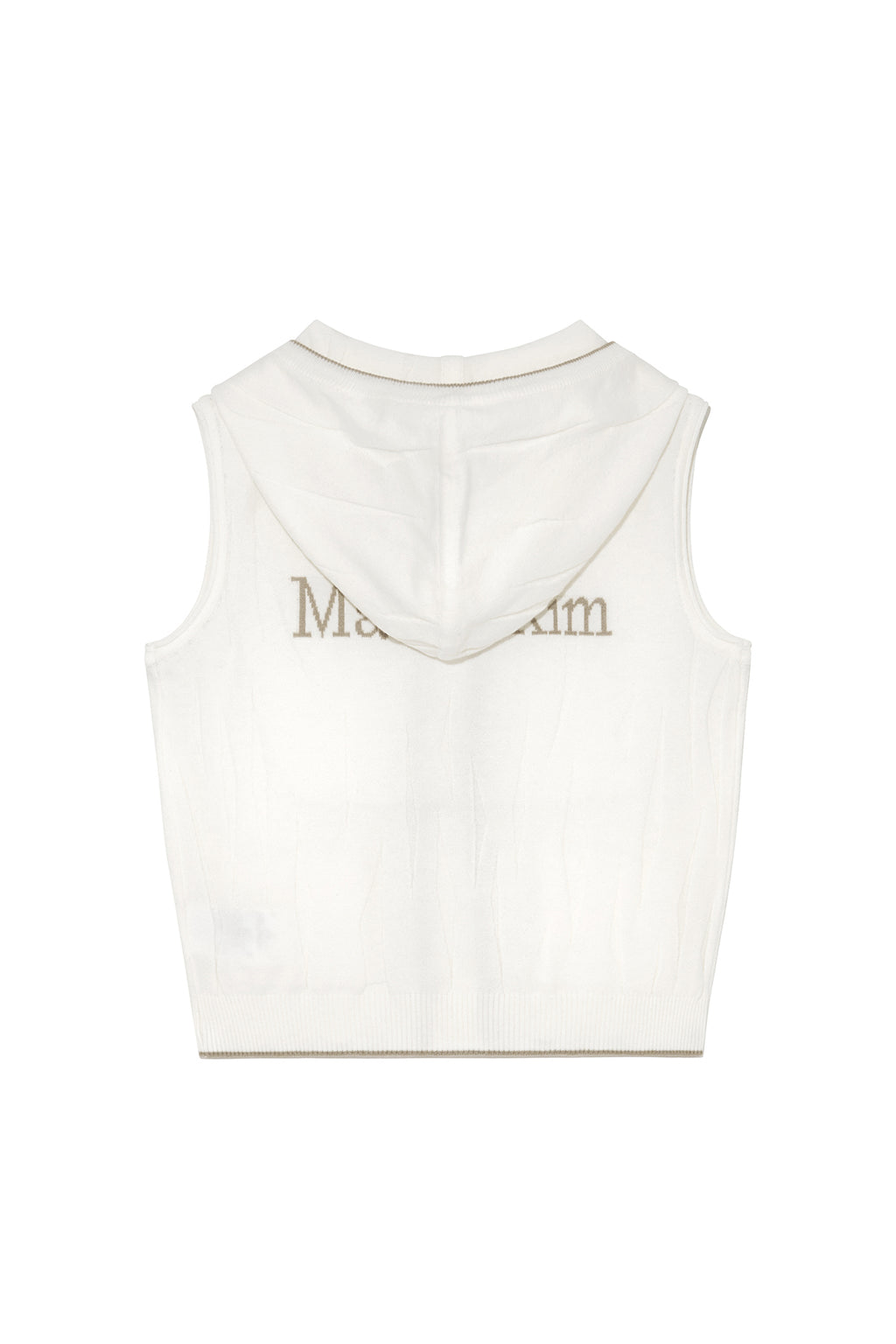 Matin Kim - Wrinkle Hoody Button Knit Vest (Ivory) product image 2 | TRAB K-Fashion Australia
