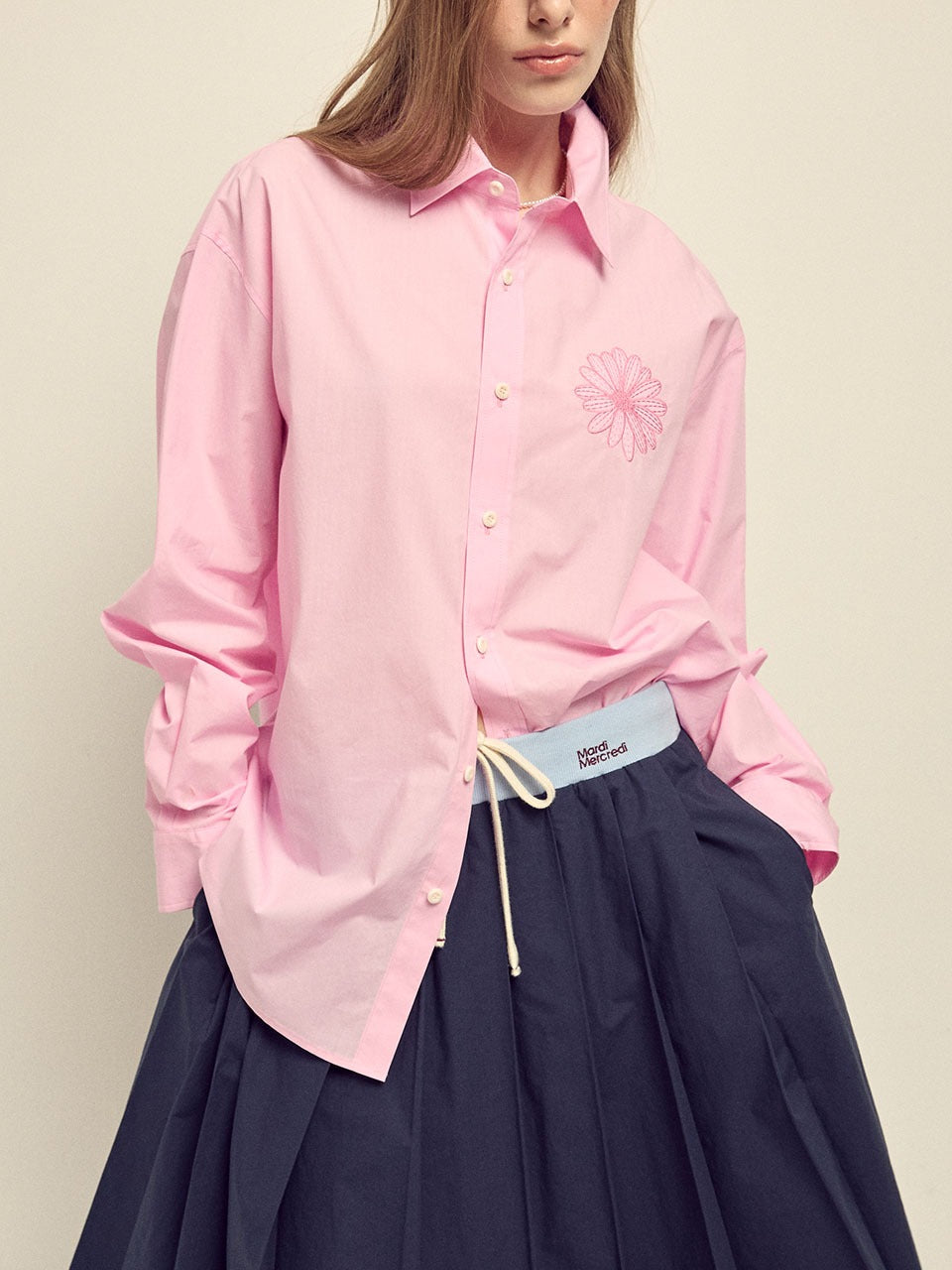 Mardi Mercredi - Cotton Poplin Shirt (Pink Pink) product image 1 | TRAB K-Fashion Australia