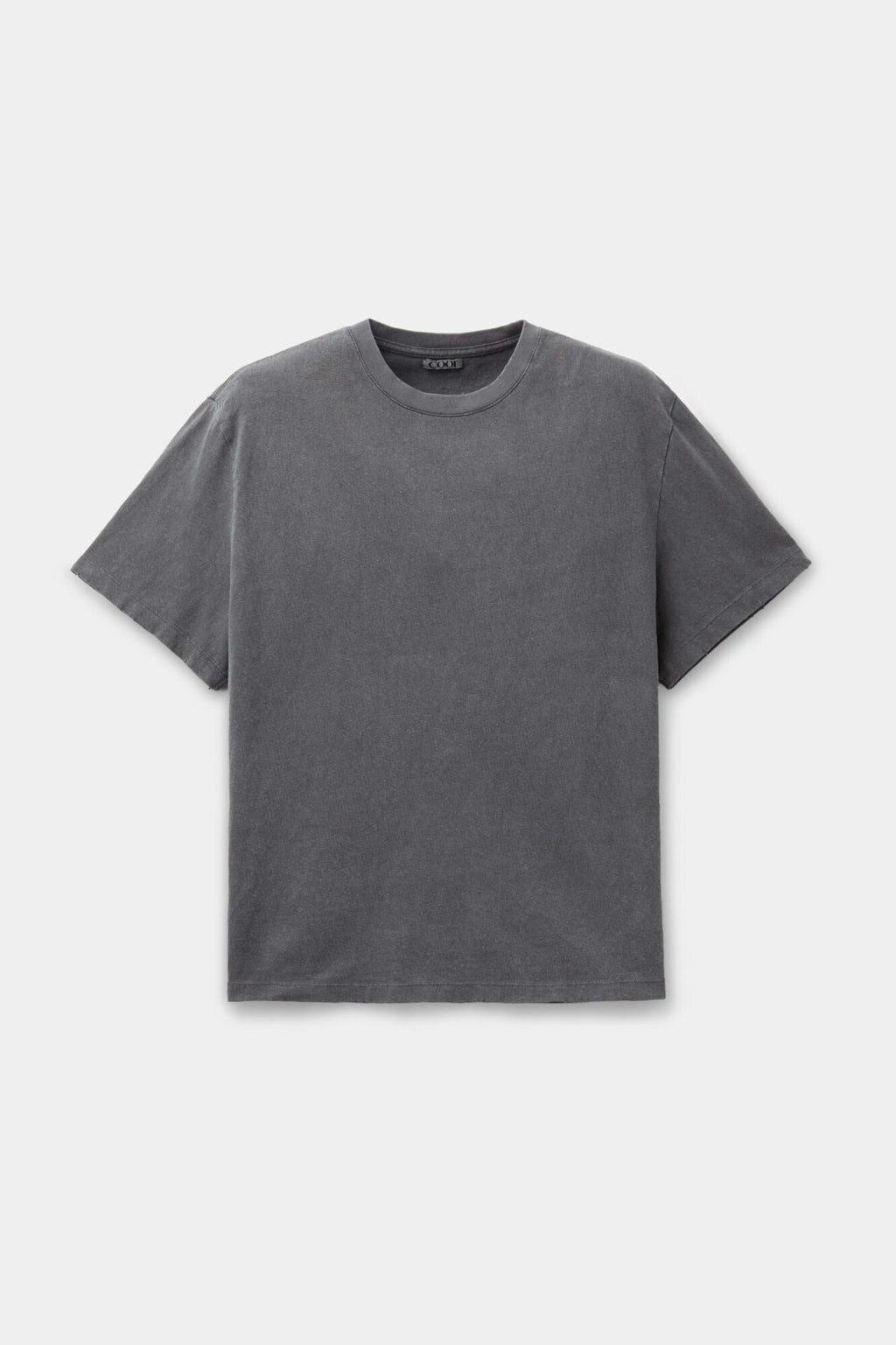 Coor - Damaged Color Dyed Crop T-Shirt (Washed Charcoal) product image 1 | TRAB K-Fashion Australia