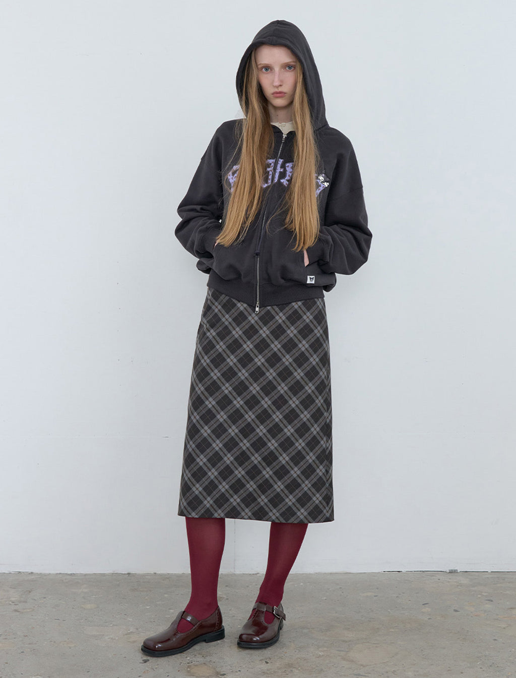 Kijun - Kuromi Rose Zip-up Hoodie (Charcoal) product image 5 | TRAB K-Fashion Australia