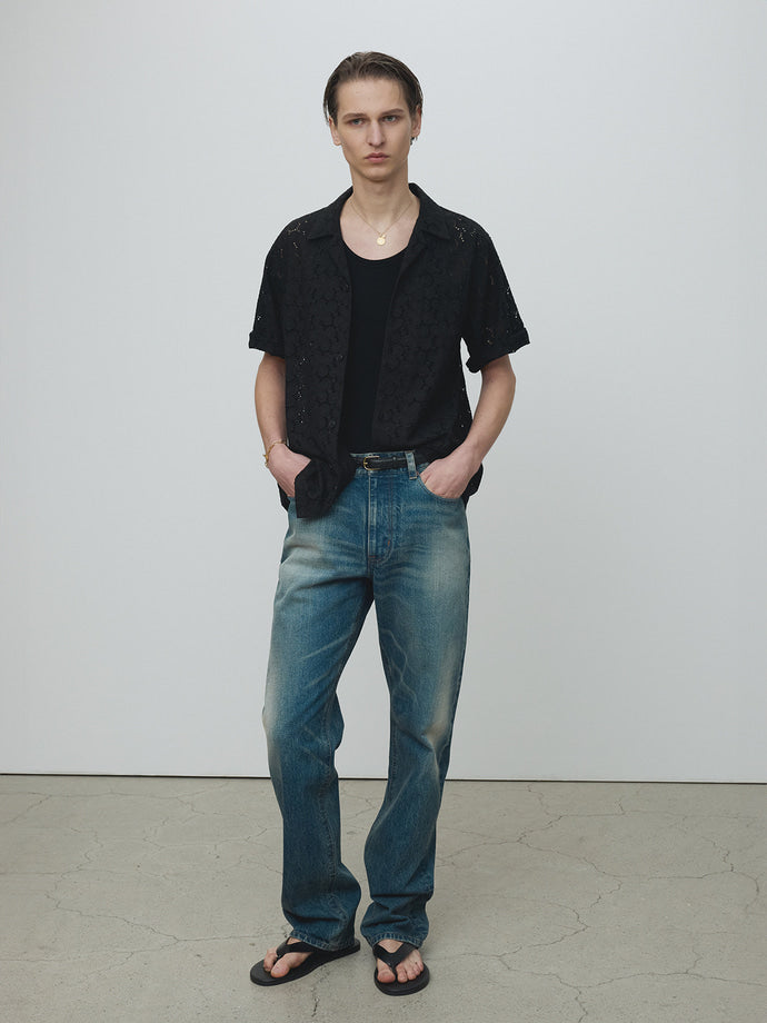 Tonywack - Crocheted Cotton Lace Shirt (Black) product image 3 | TRAB K-Fashion Australia