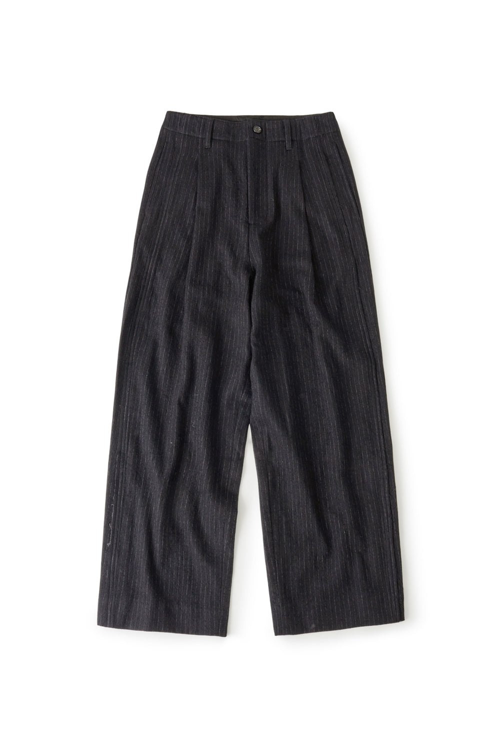 Hatchingroom - Hairy Deep Pleats Trousers Stripe (Black) product image 1 | TRAB K-Fashion Australia
