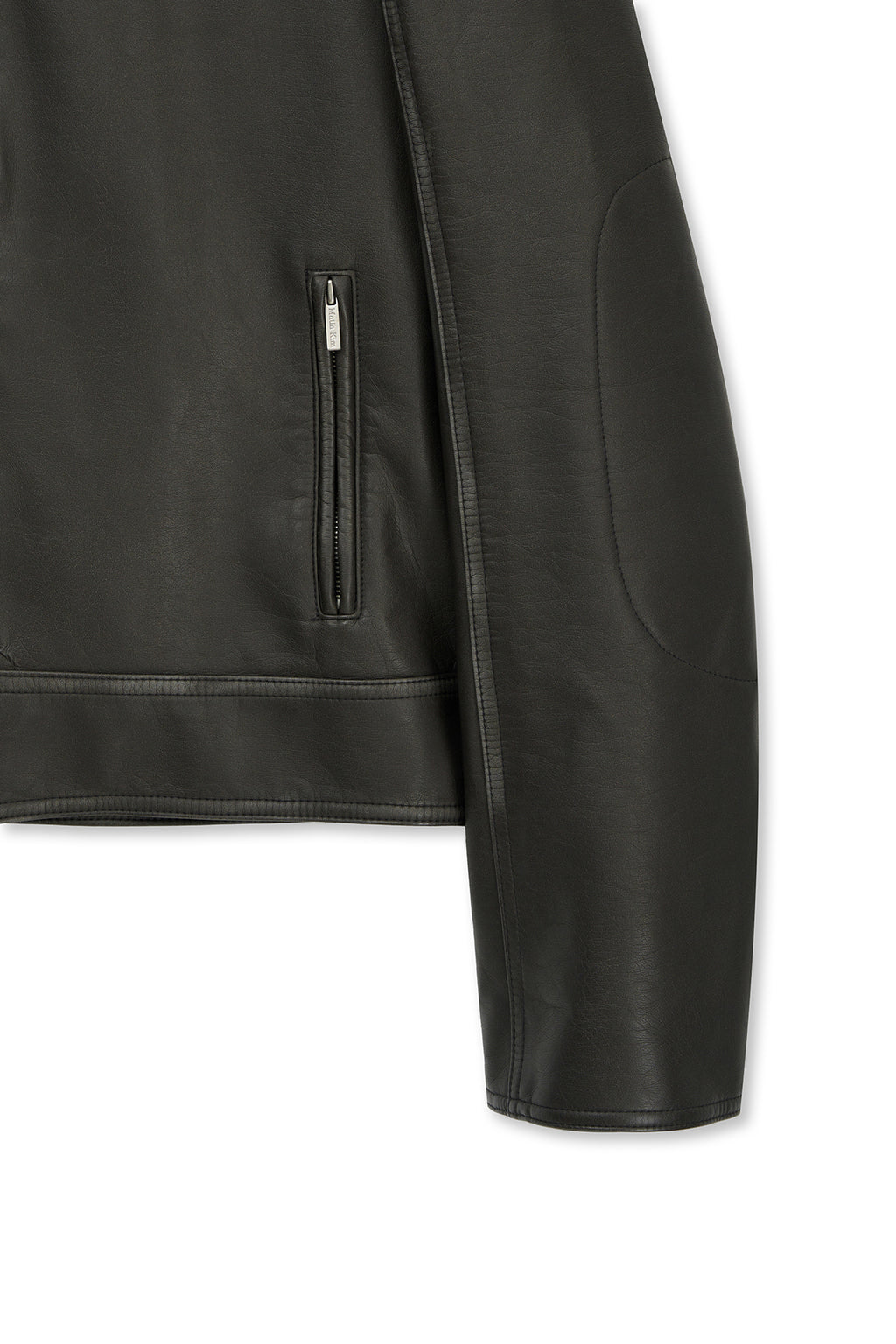 Matin Kim - Washed Faux Leather Racer Jumper (Charcoal) product image 4 | TRAB K-Fashion Australia