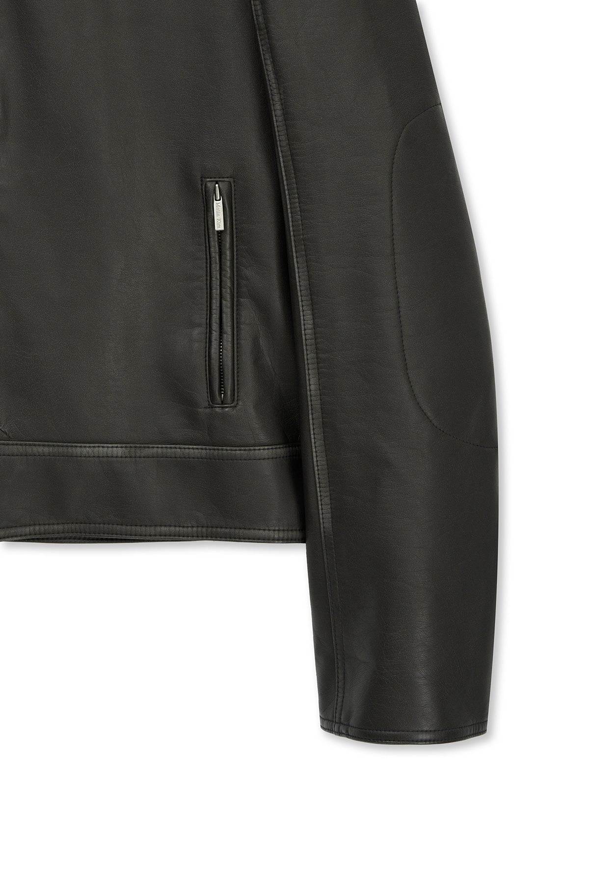 Matin Kim - Washed Faux Leather Racer Jumper (Charcoal) product image 4 | TRAB K-Fashion Australia