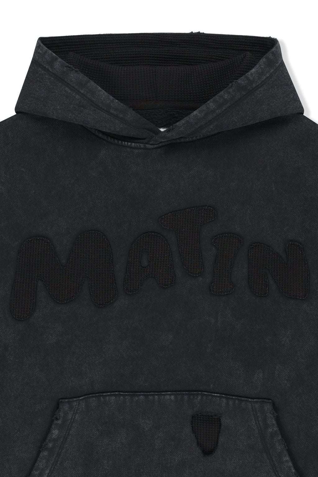 Matin Kim - Waffle Applique Logo Hood Top (Charcoal) product image 3 | TRAB K-Fashion Australia
