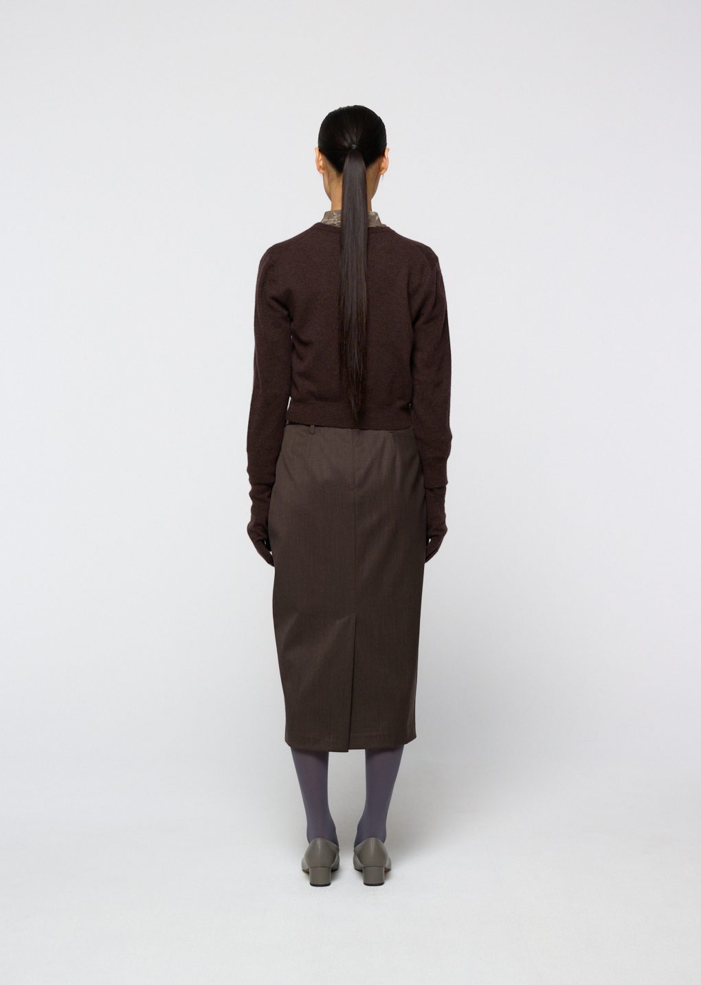 Amomento - Wool pencil skirt (Brown) product image 4 | TRAB K-Fashion Australia