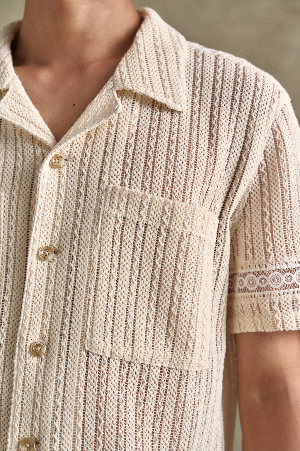 Andersson Bell - Jacquard Stripe Shirts (Ecru) product image 6 | TRAB K-Fashion Australia