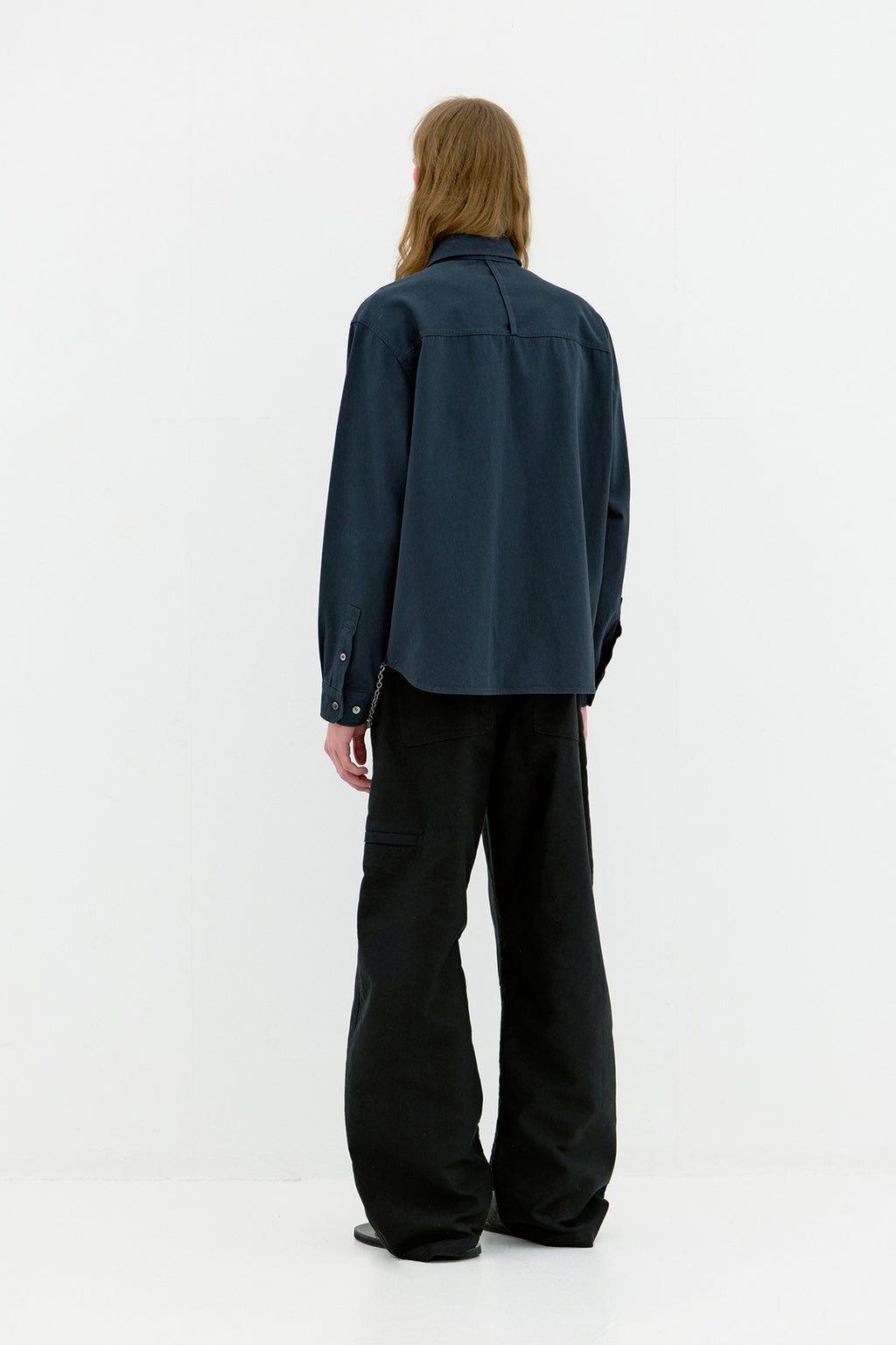 Coor - Single Pocket Washed Cotton Shirt (Dark Navy) product image 4 | TRAB K-Fashion Australia