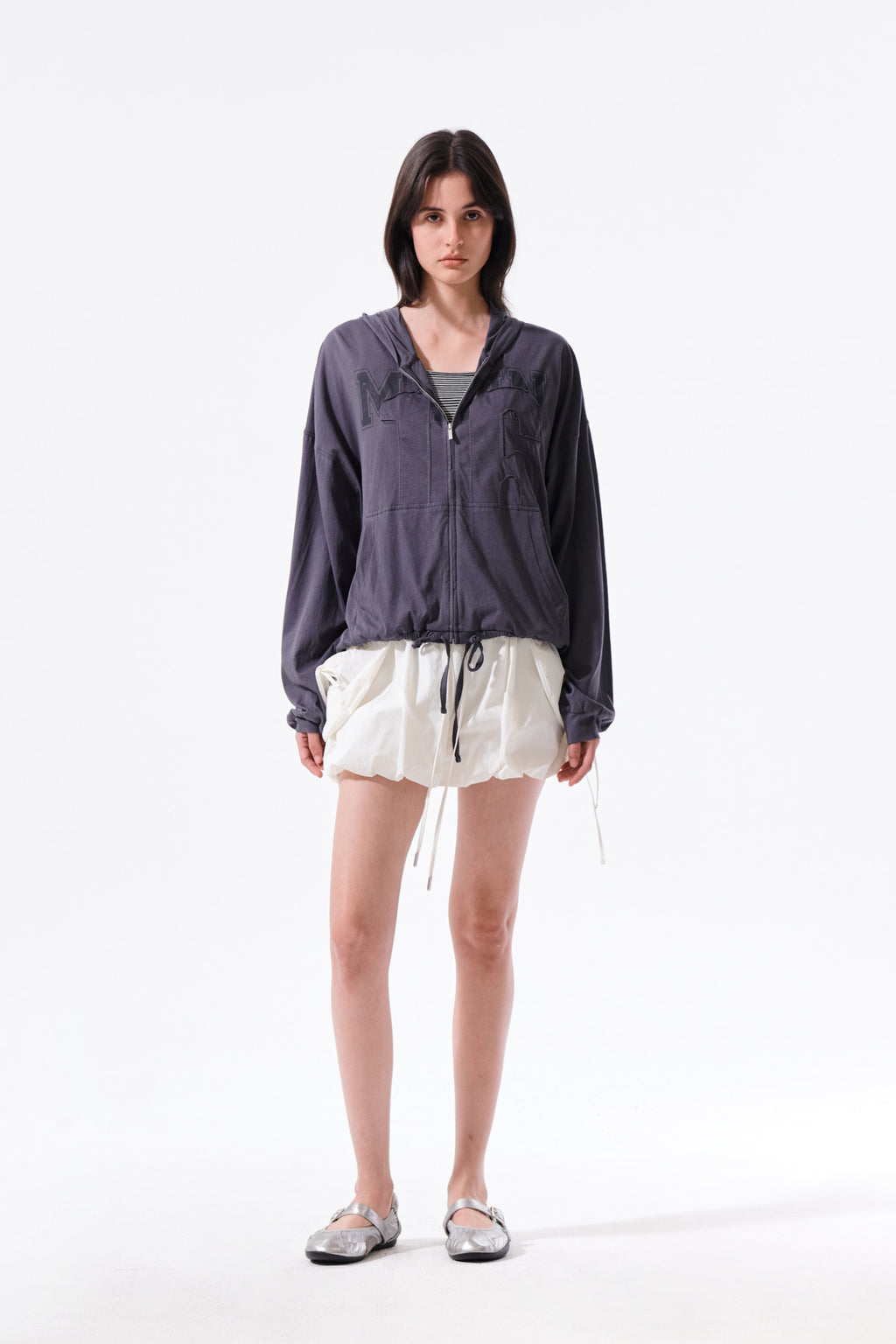 Matin Kim - Matin 16 Applique Logo Hoody Zip Up (Dark Navy) product image 11 | TRAB K-Fashion Australia