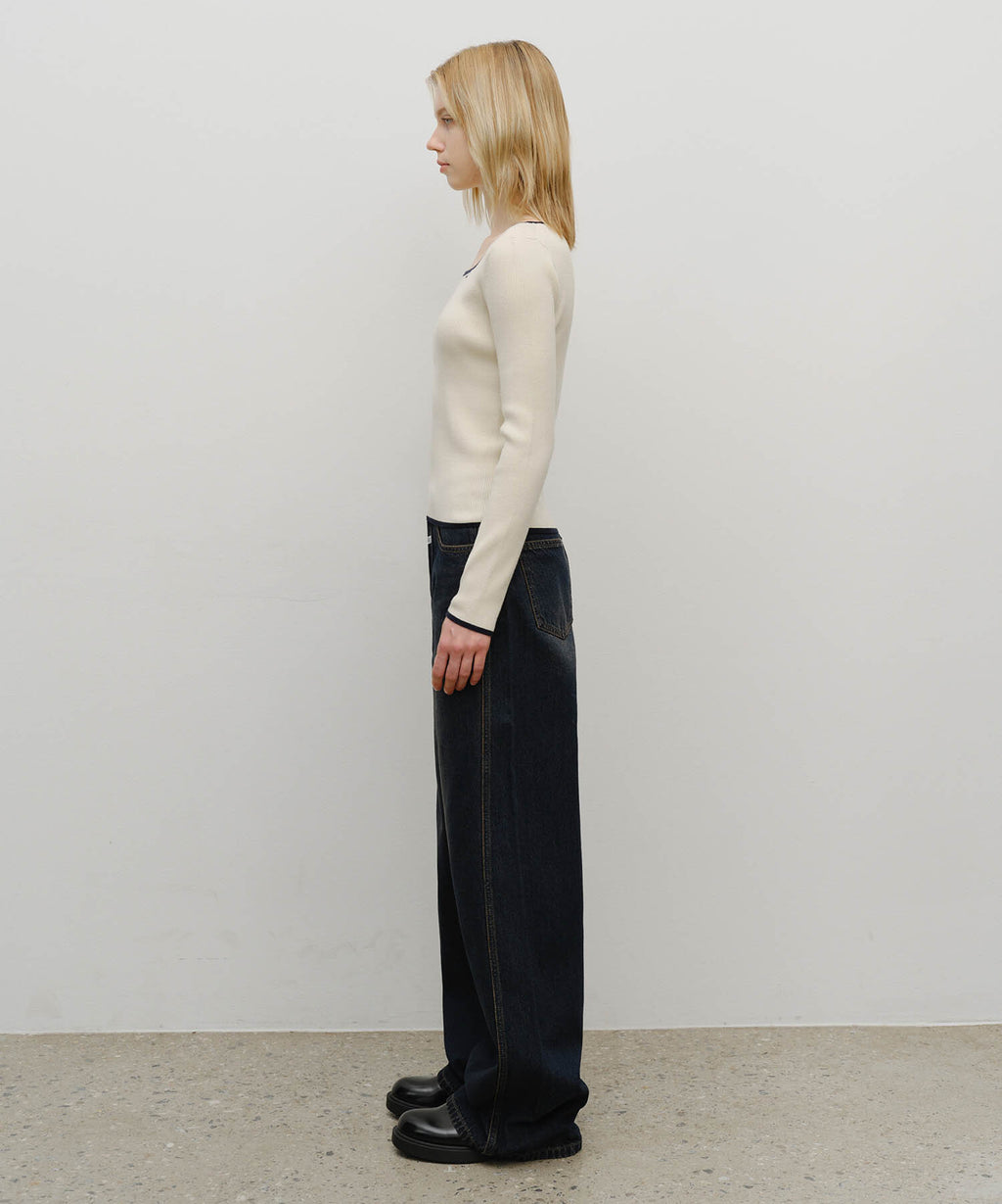 Marithe & Francois Girbaud - Vintage Washed Denim Pants (Dark Blue) product image 4 | TRAB K-Fashion Australia
