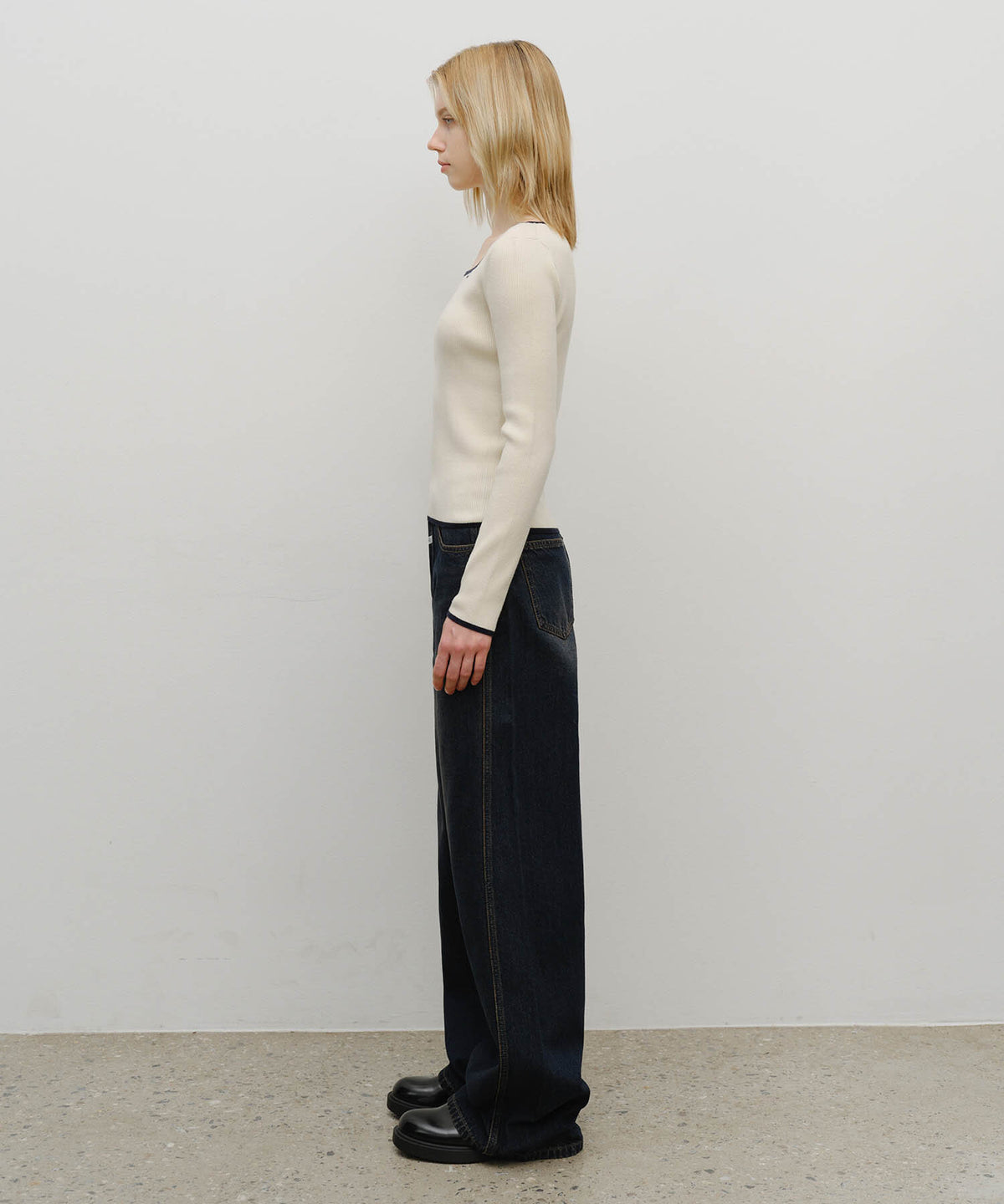 Marithe & Francois Girbaud - Vintage Washed Denim Pants (Dark Blue) product image 4 | TRAB K-Fashion Australia