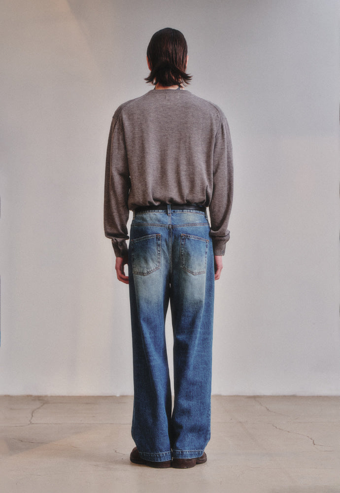 Art if acts - Vintage Wide Denim Pants (Washed Indigo) product image 4 | TRAB K-Fashion Australia