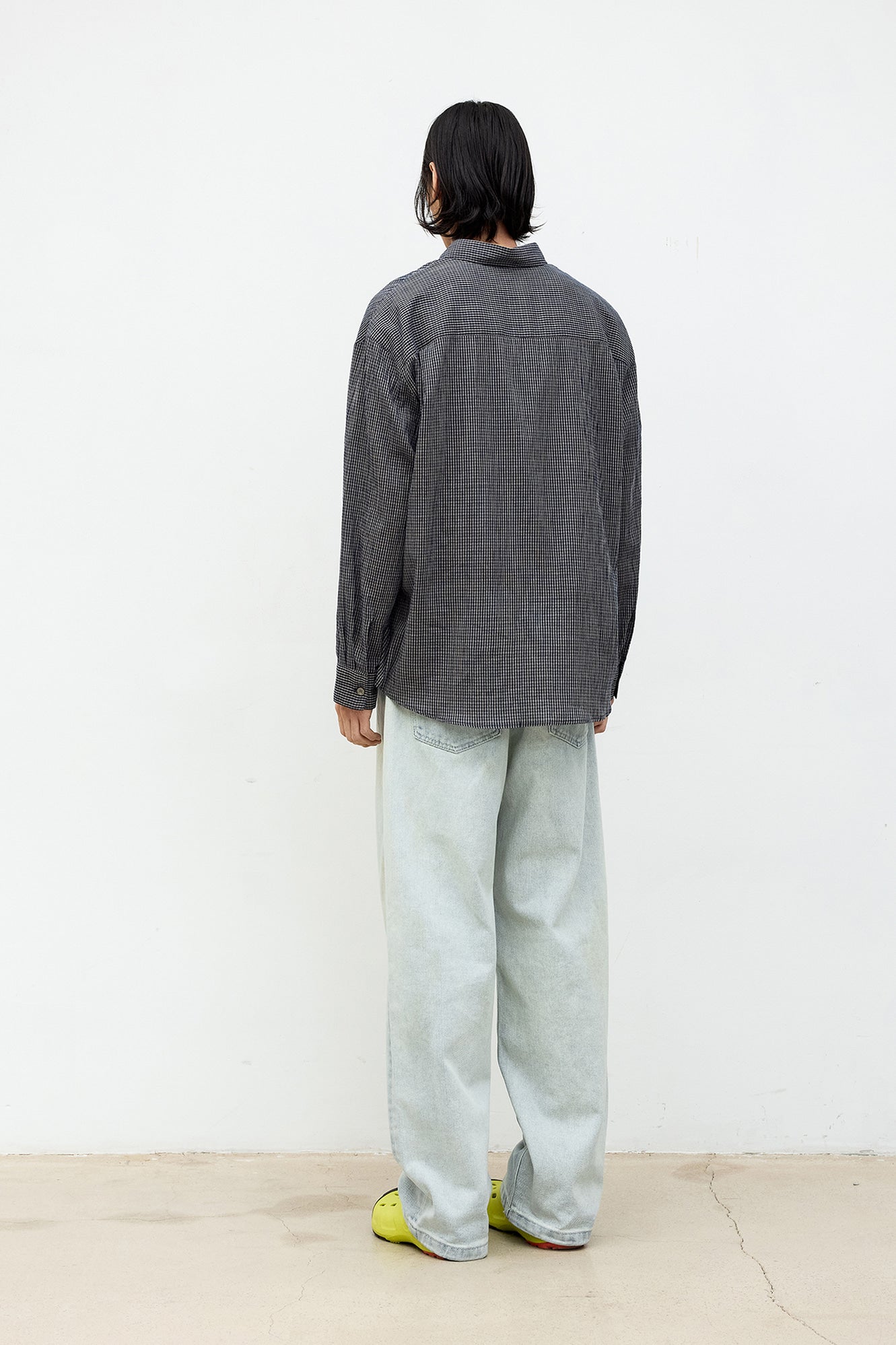 Coor - Wrinkle Sheer Check Shirt (Dark Navy) product image 4 | TRAB K-Fashion Australia