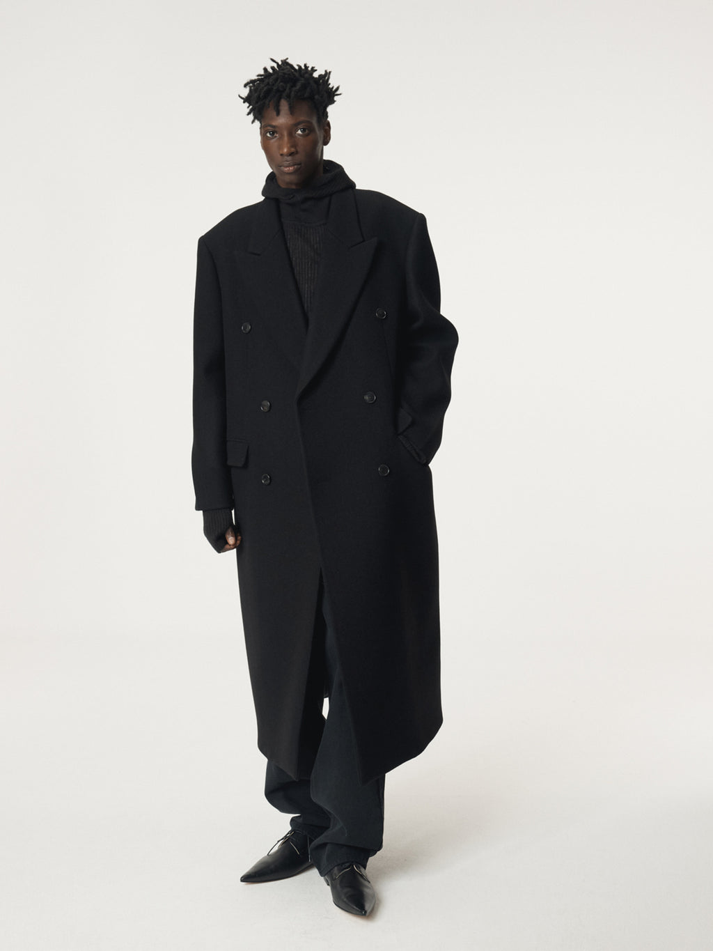 Recto - Classic Tailored Double Breasted Coat (Black) product image 4 | TRAB K-Fashion Australia