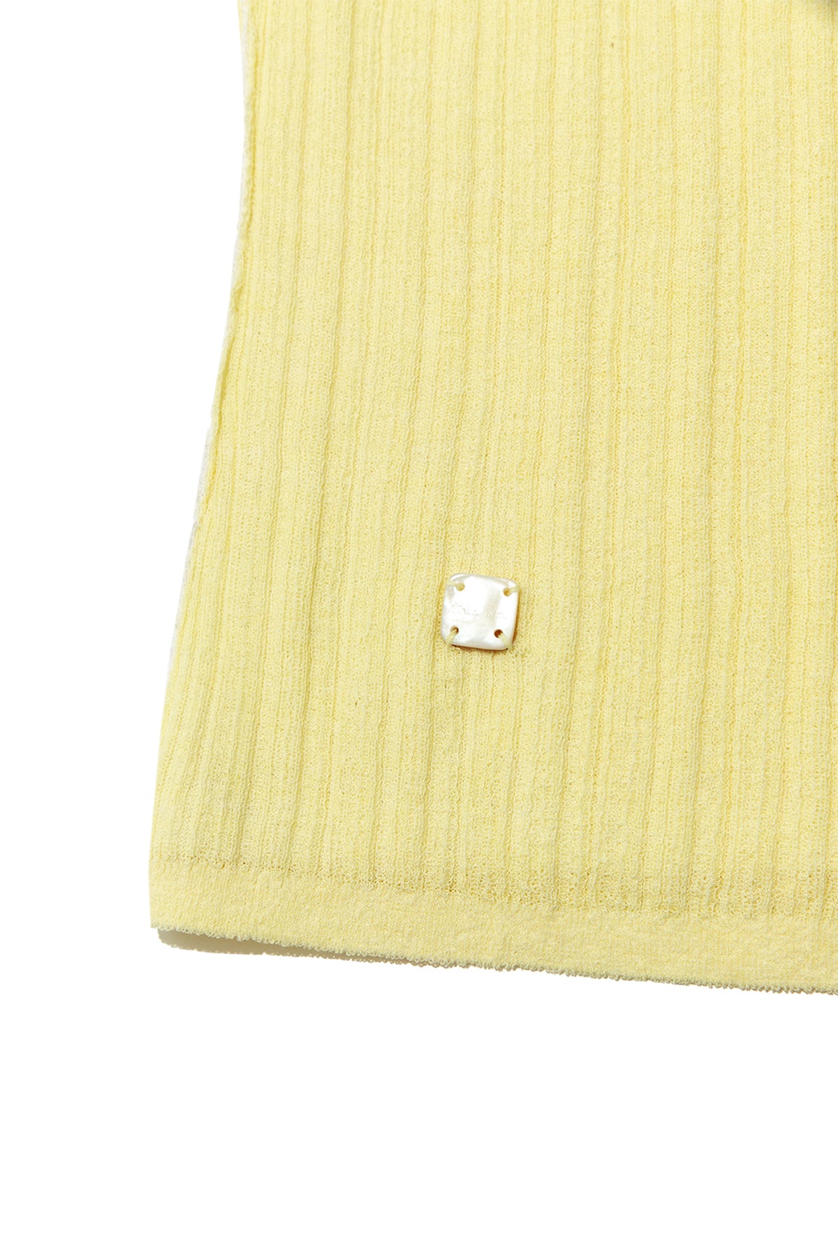 Matin Kim - Layered Button Halter Neck Top (Light Yellow) product image 5 | TRAB K-Fashion Australia