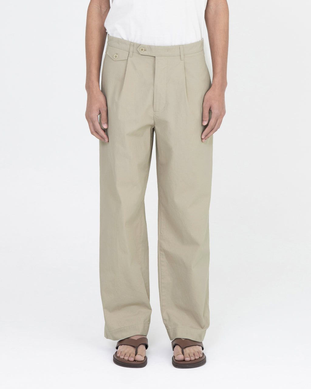 Brownyard - Loose Tapered Cotton Pants (Stone) product image 1 | TRAB K-Fashion Australia