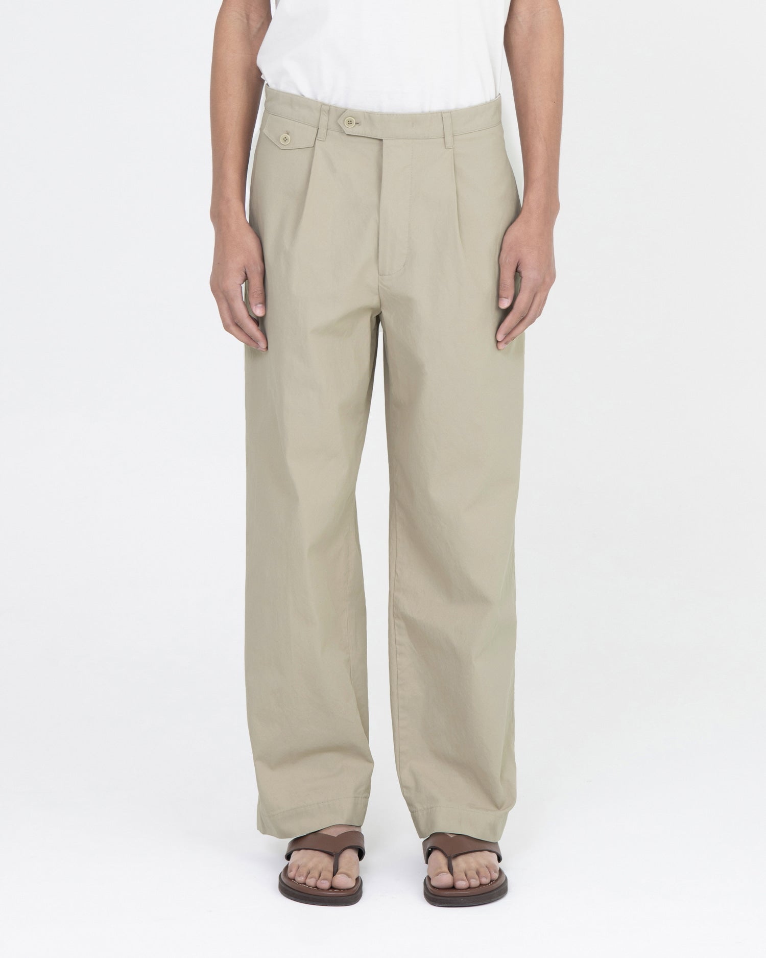 Brownyard - Loose Tapered Cotton Pants (Stone) product image 1 | TRAB K-Fashion Australia