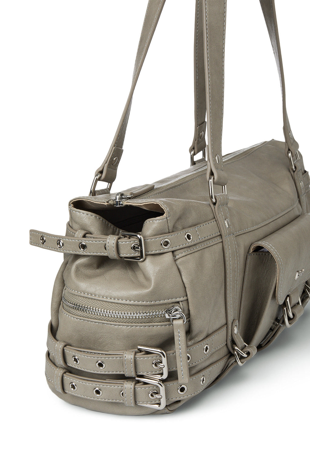 Deinet - Belted Pocket Shoulder Bag (Grey) product image 6 | TRAB K-Fashion Australia