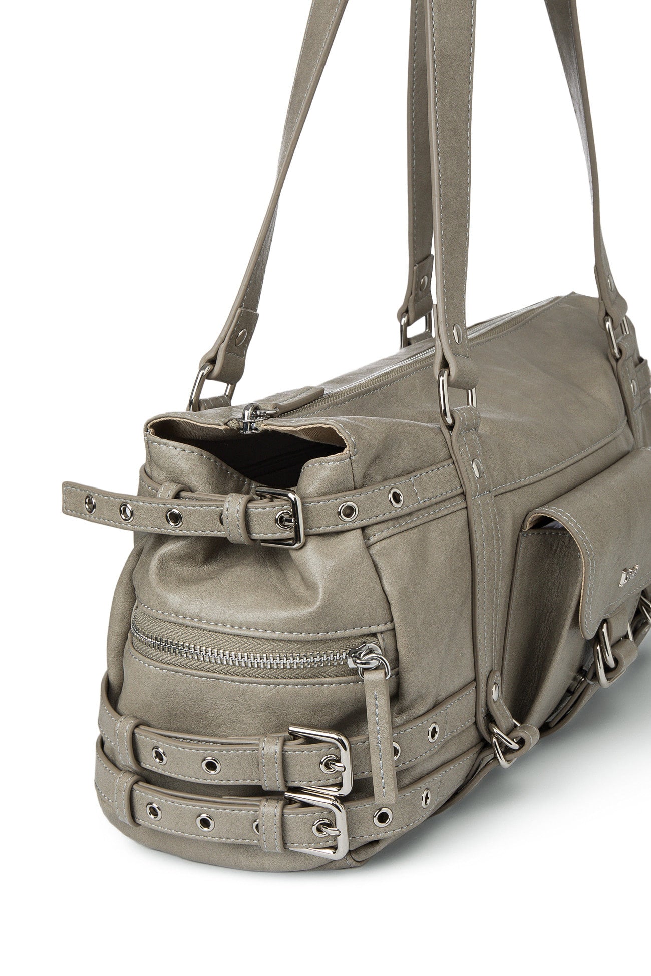 Deinet - Belted Pocket Shoulder Bag (Grey) product image 6 | TRAB K-Fashion Australia