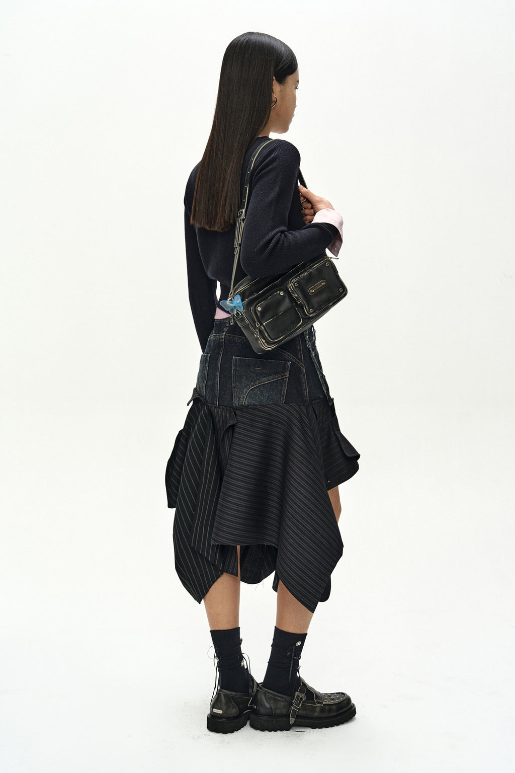 Andersson Bell - Reworked Denim Panel Wrap Skirt (Black) product image 4 | TRAB K-Fashion Australia