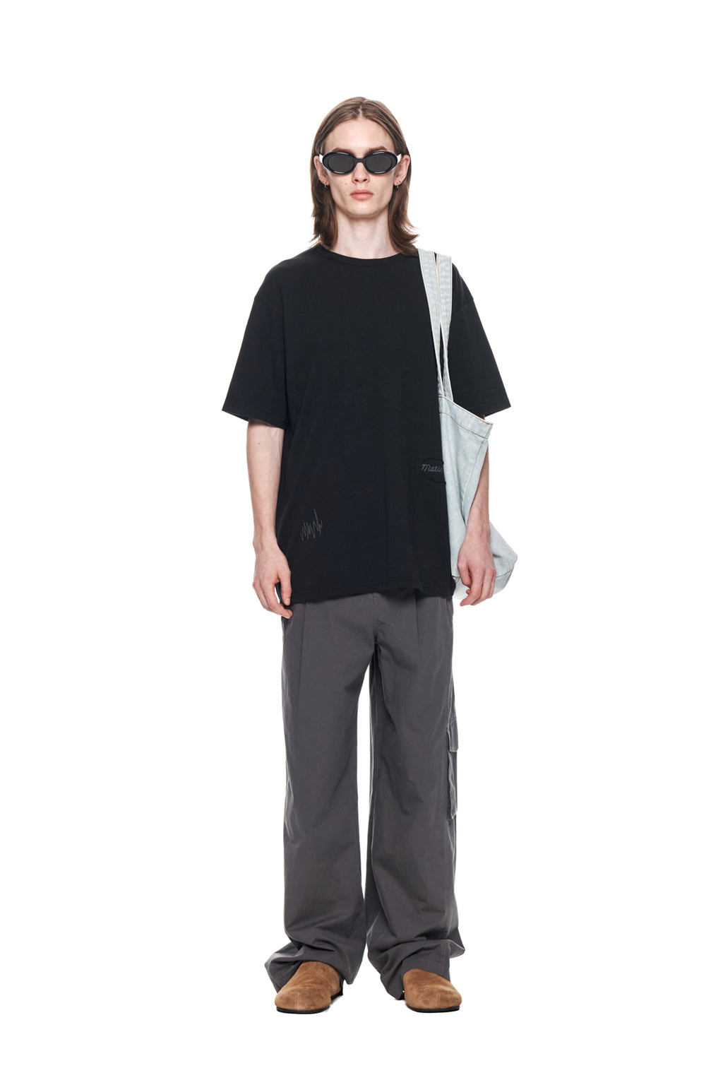 Matin Kim - Asymmetric Chino Trouser (Charcoal) product image 5 | TRAB K-Fashion Australia