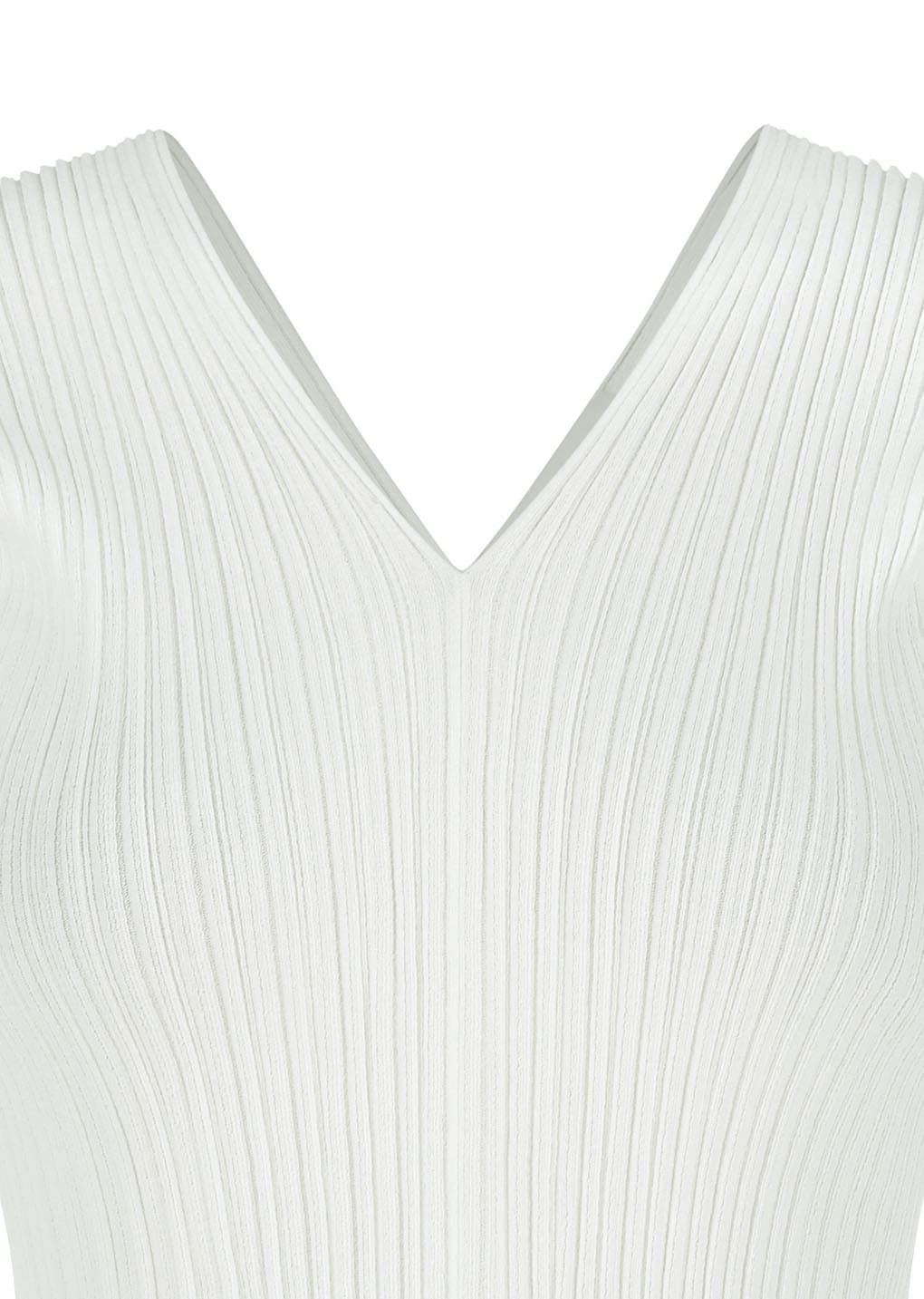 Amomento - Pleats V-neck Knit Blouse (White) product image 4 | TRAB K-Fashion Australia