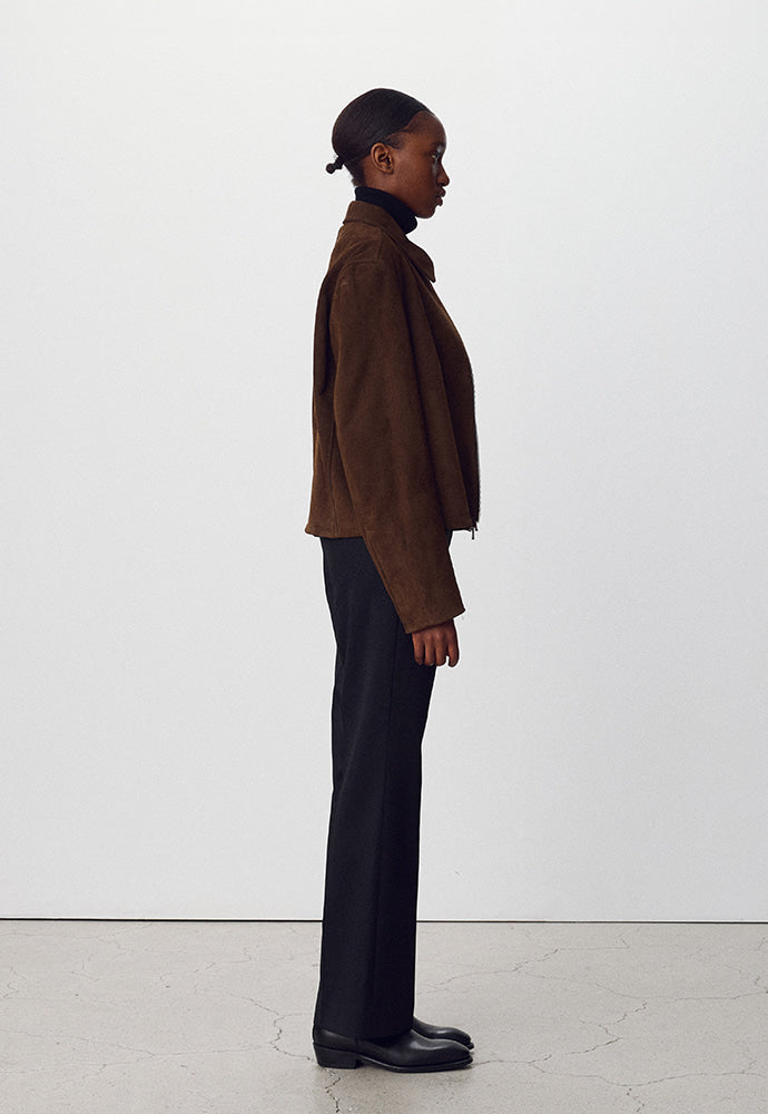 Tonywack - Suede Zippered Blouson Jacket (Olive Brown) product image 3 | TRAB K-Fashion Australia