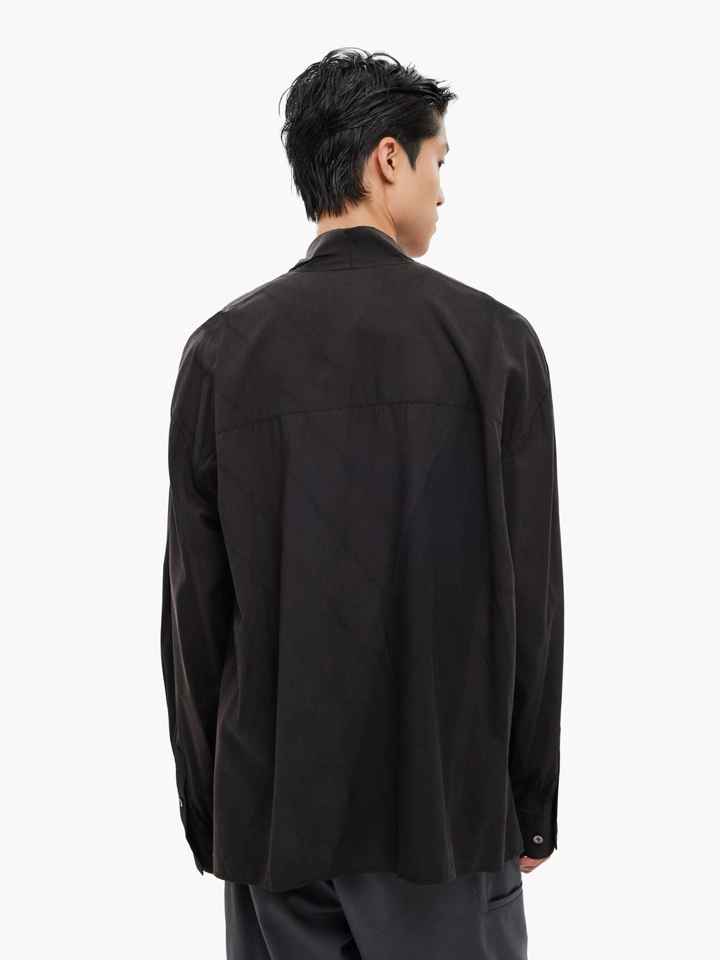 Jiyong Kim - Sun-Bleached Draped Shirt (Black) product image 5 | TRAB K-Fashion Australia