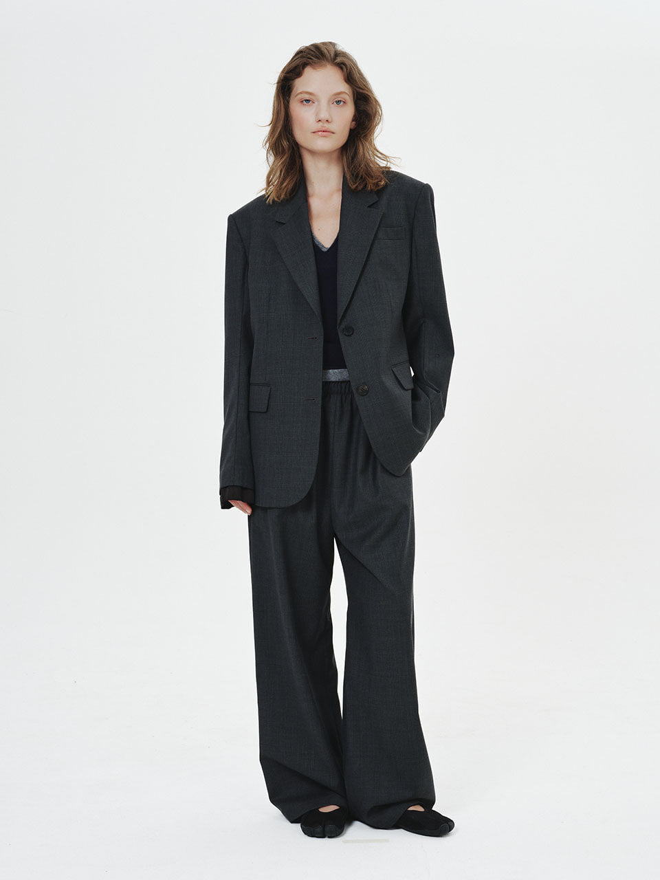 Mardi Mercredi - Wool Pants Glen Check (Charcoal) product image 1 | TRAB K-Fashion Australia
