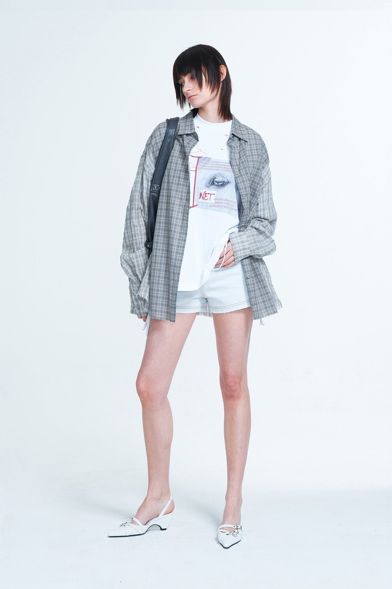 Deinet - Checkered Point Overfit Shirt (Sky Blue) product image 6 | TRAB K-Fashion Australia
