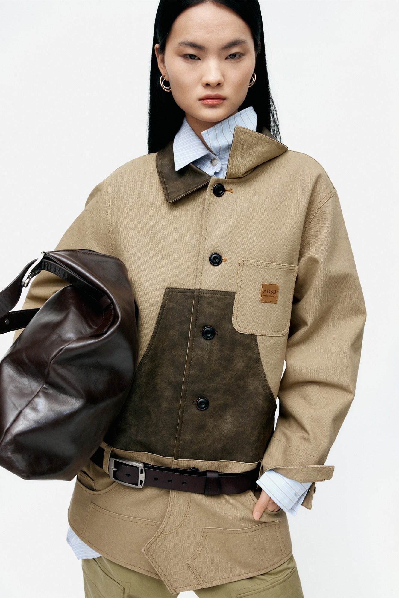 Andersson Bell - Carpenter Shorts Inserted Coat (Beige) product image 1 | TRAB K-Fashion Australia